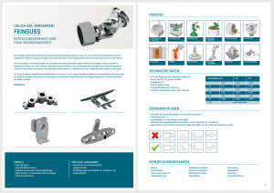 Abschnitt aus unsere neue Broschüre maßgefertigten Komponenten 11 Produktionstechnologien technisch ausgearbeitet 